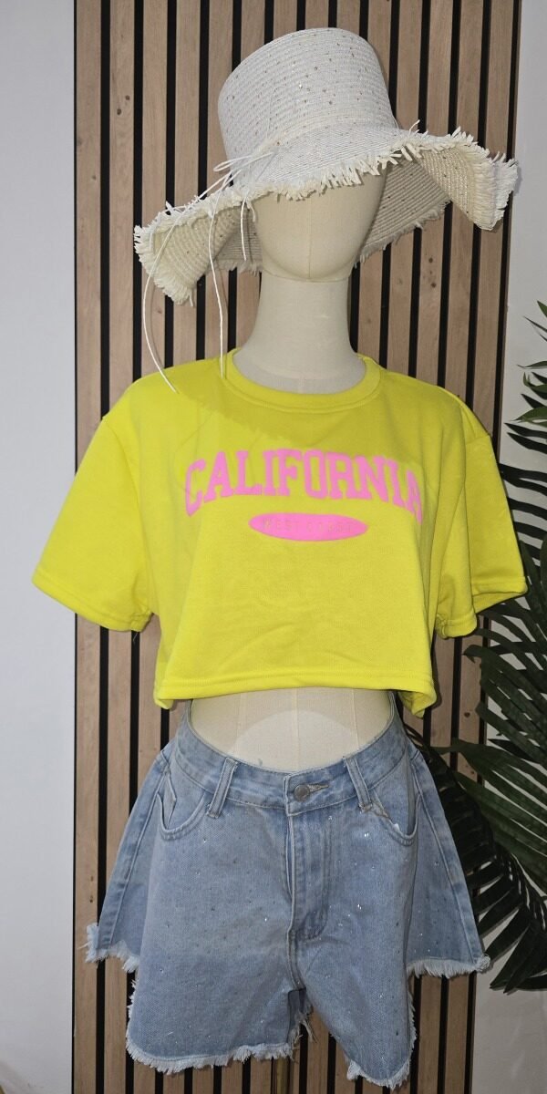 T-shirt crop top Lime neon